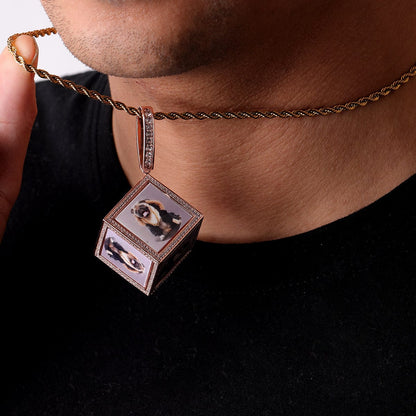 VVS Jewelry hip hop jewelry Custom Iced Out 3D Dice Photo Pendant