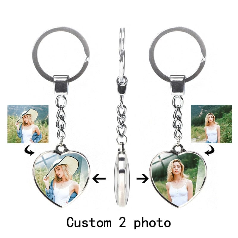 VVS Jewelry hip hop jewelry Custom Photo Keychain Heart-Shaped