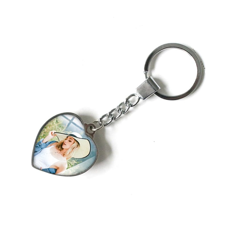 VVS Jewelry hip hop jewelry Custom Photo Keychain Heart-Shaped