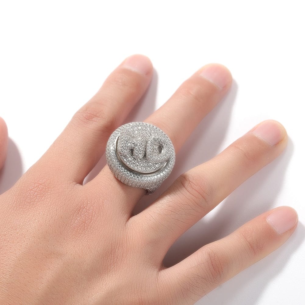 VVS Jewelry hip hop jewelry Custom Spinning Initial Ring