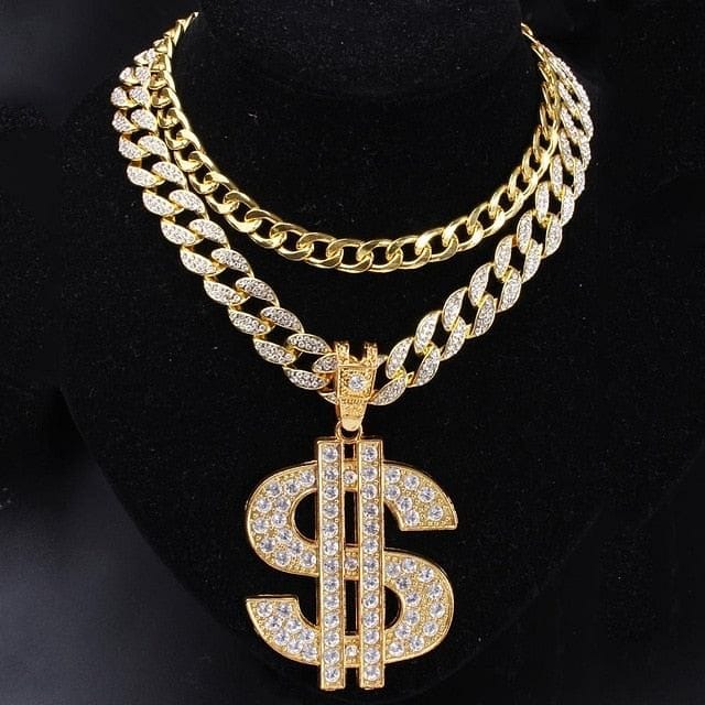 VVS Jewelry hip hop jewelry Dibs Big Dollar Cuban Choker Set