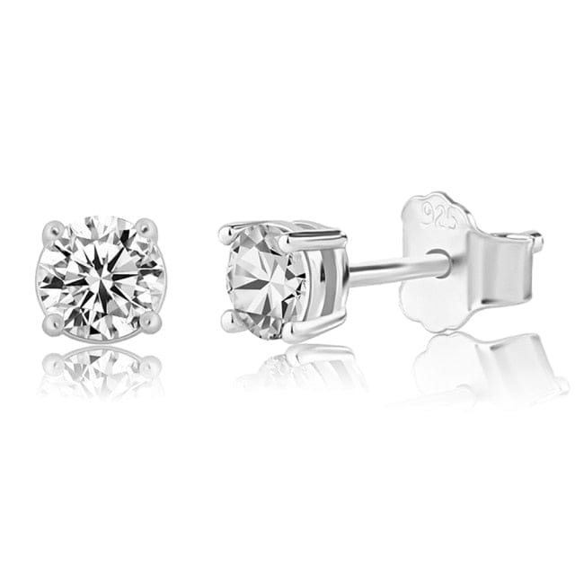 VVS Jewelry hip hop jewelry Earrings Silver / 3MM 925 Sterling Silver 0.1-0.5 VVS Carat Moissanite Stud Earrings