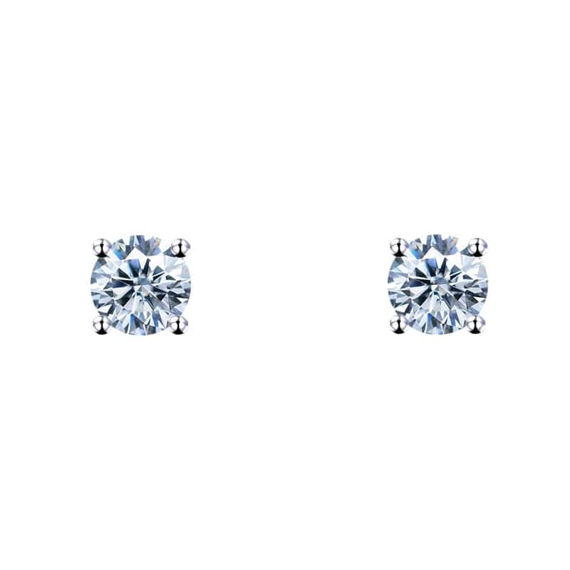 VVS Jewelry hip hop jewelry earrings White Gold / 6.5mm 10k Solid Gold Moissanite Earrings