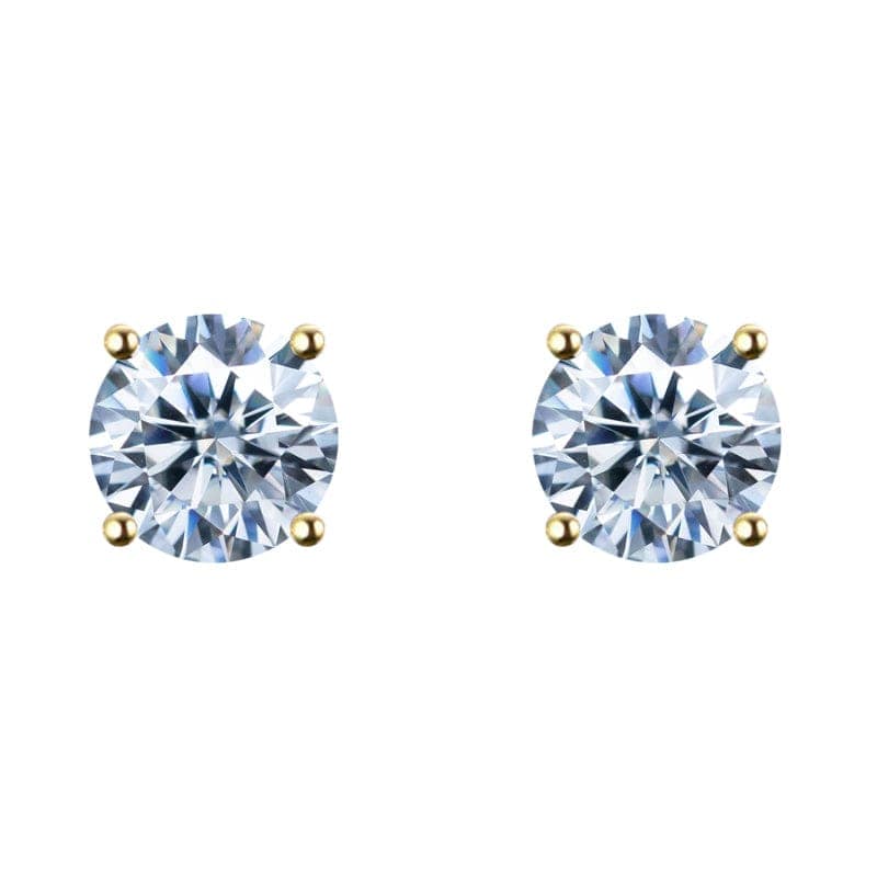 VVS Jewelry hip hop jewelry earrings Yellow Gold / 8mm 10k Solid Gold Moissanite Earrings