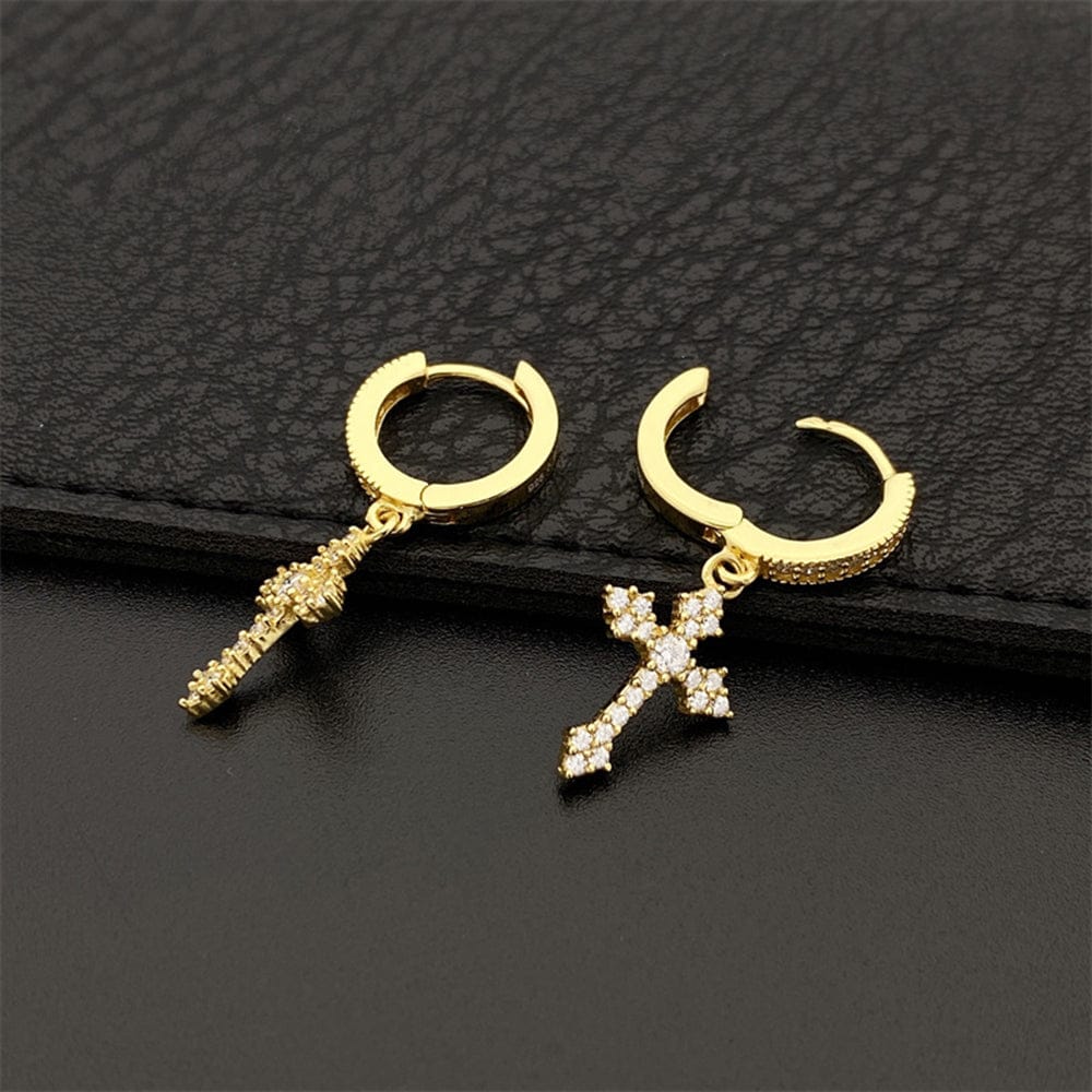 VVS Jewelry hip hop jewelry Flower Cross 925 Silver Moissanite Earrings