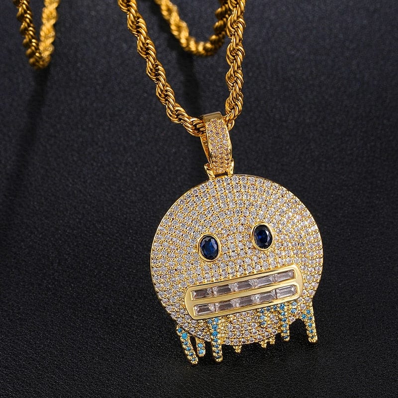 VVS Jewelry hip hop jewelry Frozen Emoji Pendant Necklace