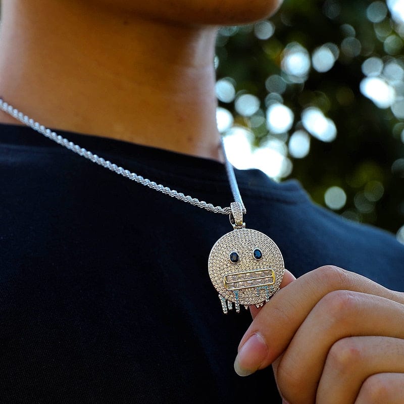 VVS Jewelry hip hop jewelry Frozen Emoji Pendant Necklace