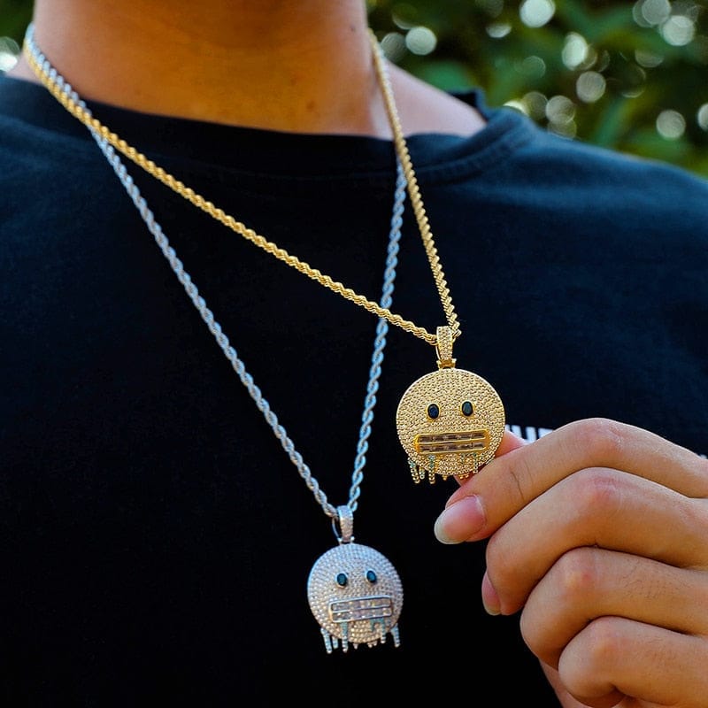 VVS Jewelry hip hop jewelry Frozen Emoji Pendant Necklace