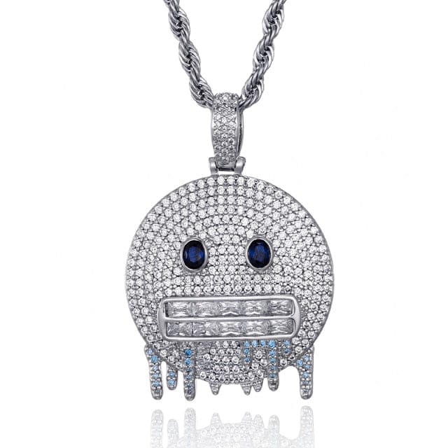 VVS Jewelry hip hop jewelry Frozen Emoji Pendant Necklace