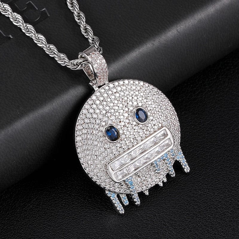 VVS Jewelry hip hop jewelry Frozen Emoji Pendant Necklace