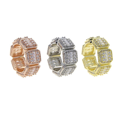 VVS Jewelry hip hop jewelry Fully Iced Baguette Rings