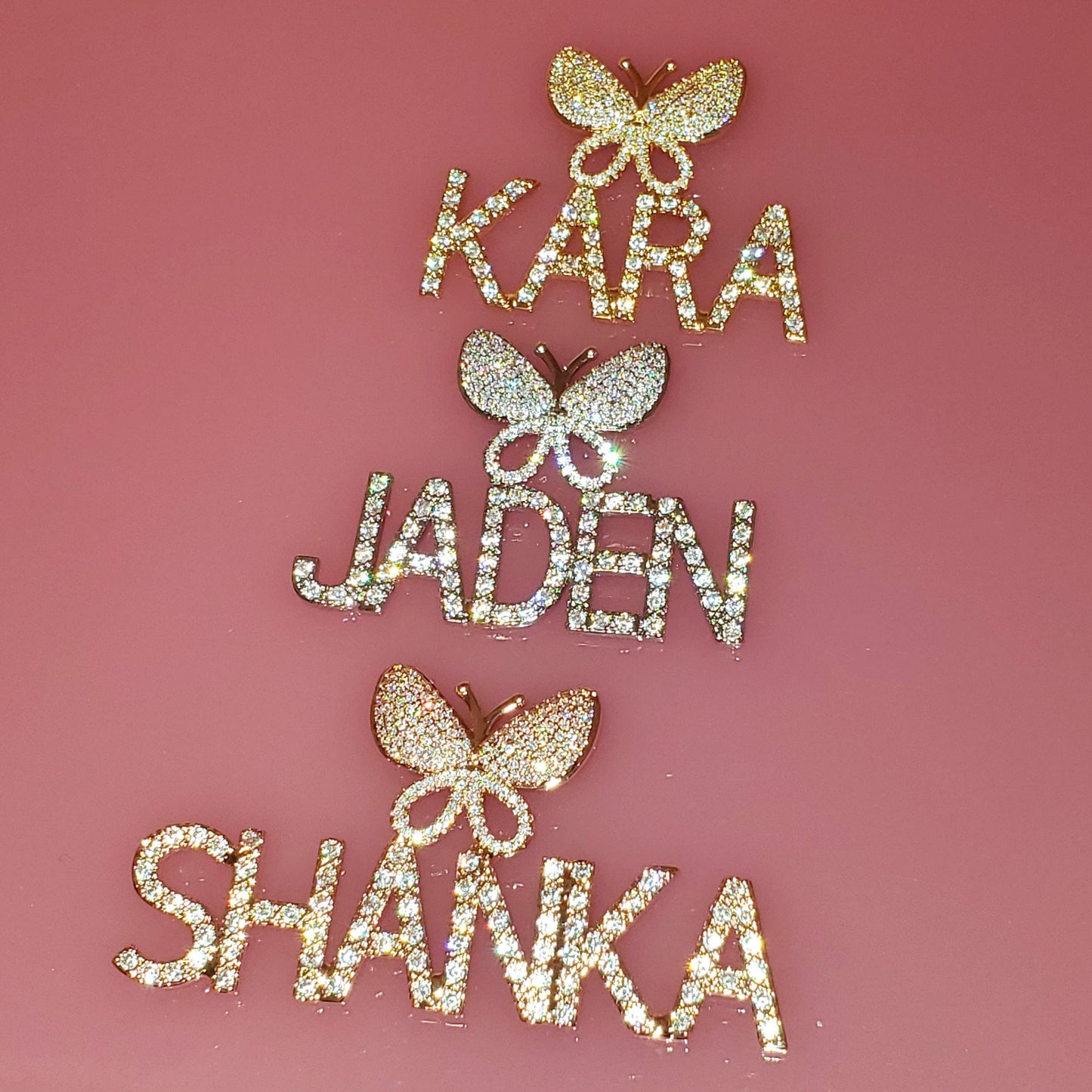 VVS Jewelry hip hop jewelry Fully Iced Custom Butterfly Name Chain