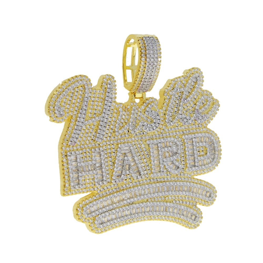 VVS Jewelry hip hop jewelry Fully Iced Da "Hustle Hard" Pendant Chain