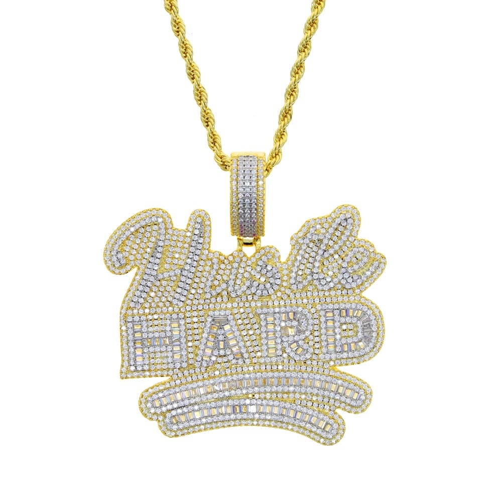 VVS Jewelry hip hop jewelry Fully Iced Da "Hustle Hard" Pendant Chain