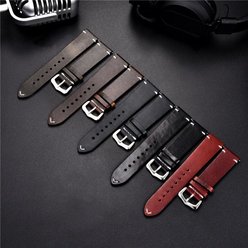 VVS Jewelry hip hop jewelry Genuine Retro Leather Watch Strap