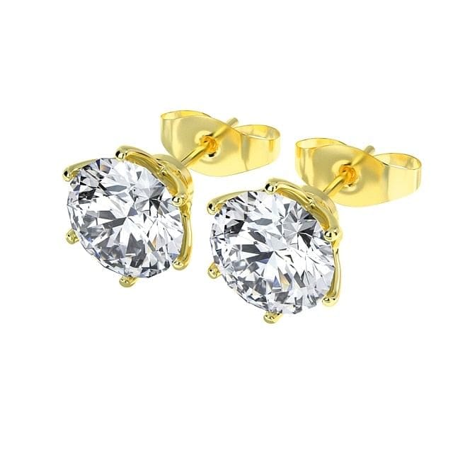 VVS Jewelry hip hop jewelry Gold / 0.3CT VVS1 4MM Classic 925 Sterling Silver 0.1-1 VVS Carat Moissanite Stud Earrings