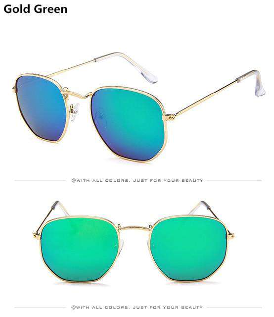 VVS Jewelry hip hop jewelry Gold Green Jumpan Metal Square Frame Sunglasses