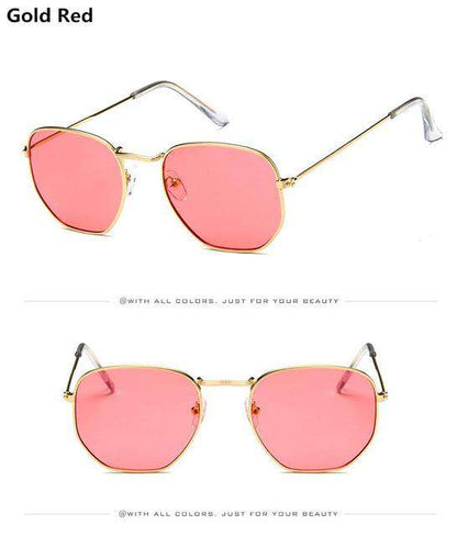 VVS Jewelry hip hop jewelry Gold Red Jumpan Metal Square Frame Sunglasses