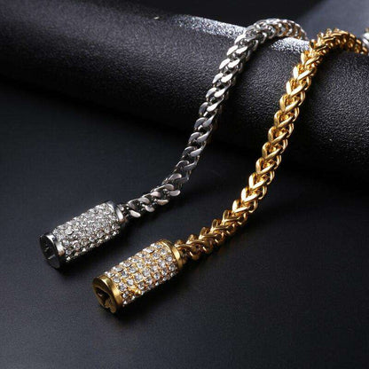 VVS Jewelry hip hop jewelry Gold/Silver Chain Bracelet With Blinged Out Clasp