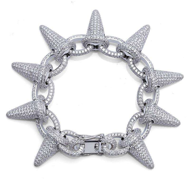 VVS Jewelry hip hop jewelry Gold/Silver Rivet Spike Bracelet