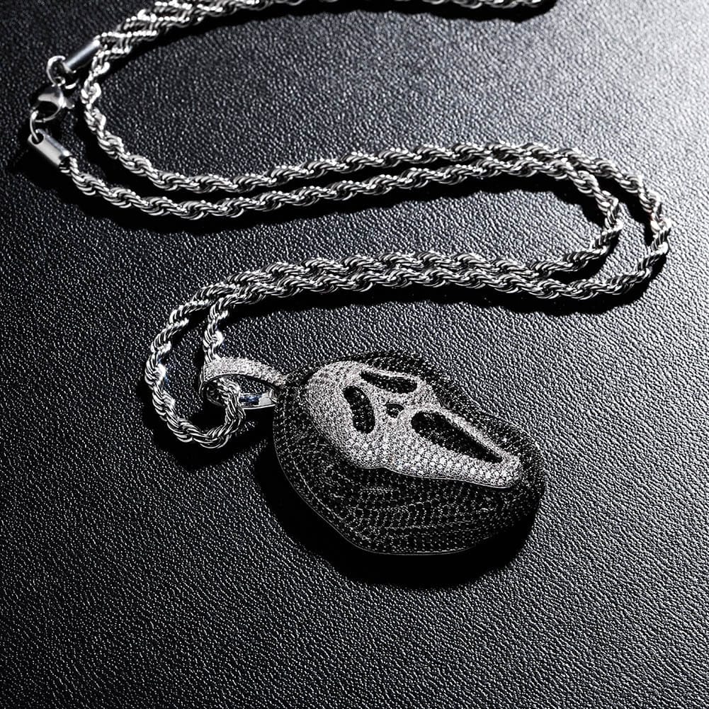 VVS Jewelry hip hop jewelry Iced Black Skull Pendant chain