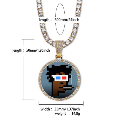 VVS Jewelry hip hop jewelry Iced Engraved Custom Circle Photo Pendant