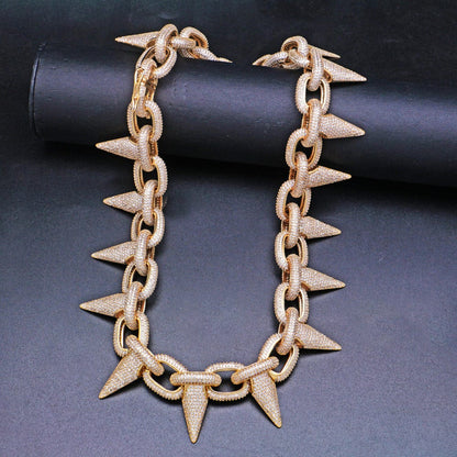 VVS Jewelry hip hop jewelry Iced Out Babe Rivet Spike Necklace