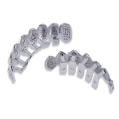 VVS Jewelry hip hop jewelry Iced Out Bling Light Blue Vampire Grillz