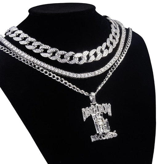 VVS Jewelry hip hop jewelry Icy Death Row Records Pendant Chain Bundle