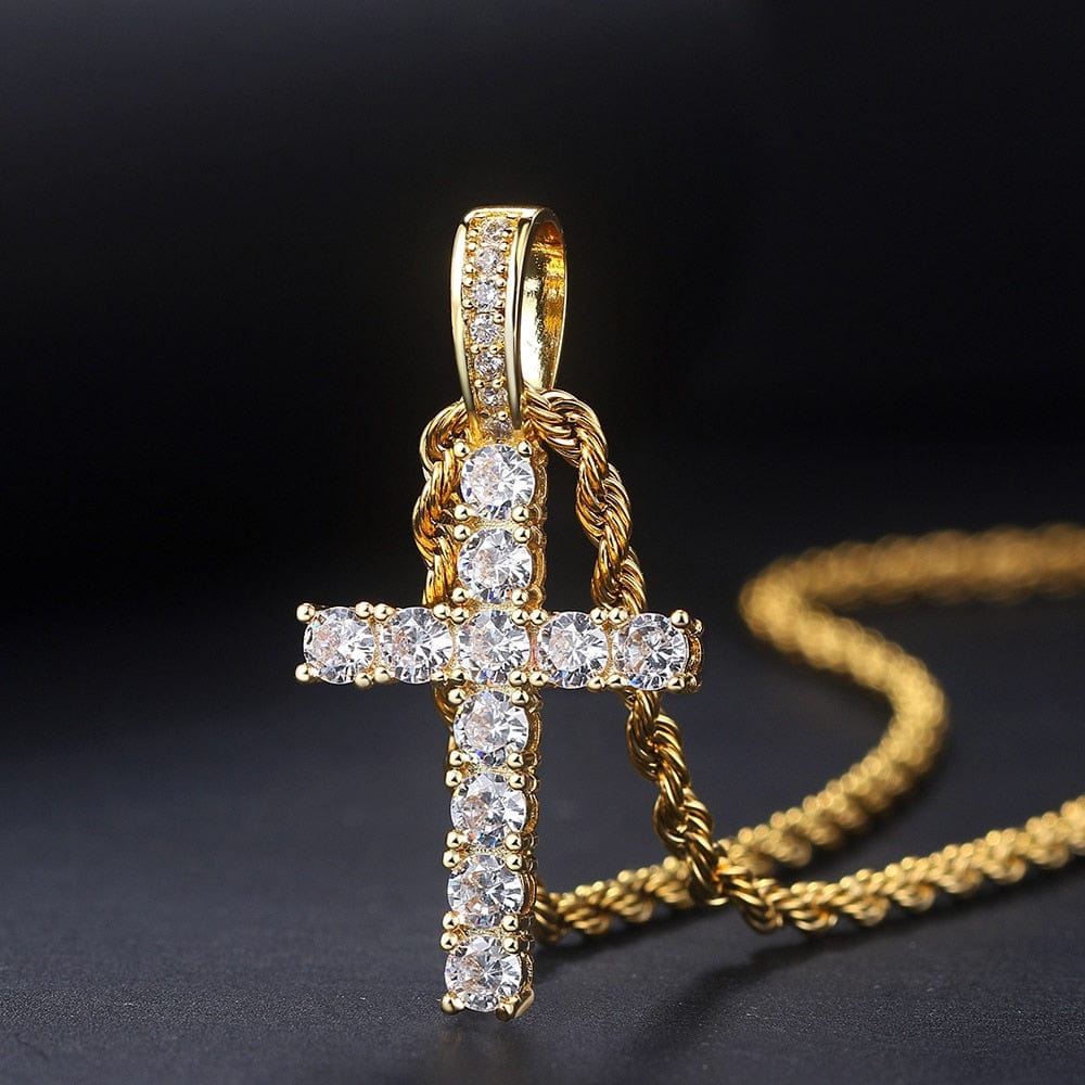 VVS Jewelry hip hop jewelry Icy Kid's Cross Pendant Necklace