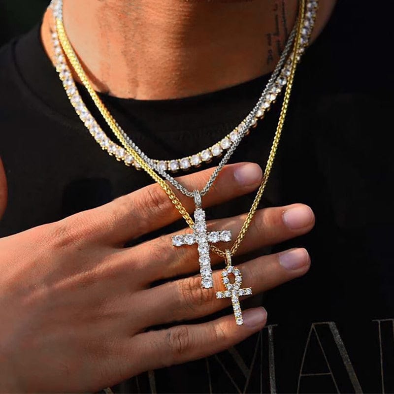 VVS Jewelry hip hop jewelry Icy Kid's Cross Pendant Necklace