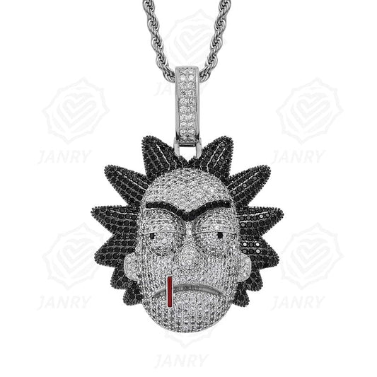 VVS Jewelry hip hop jewelry Icy Rick & Morty Pendant Chain