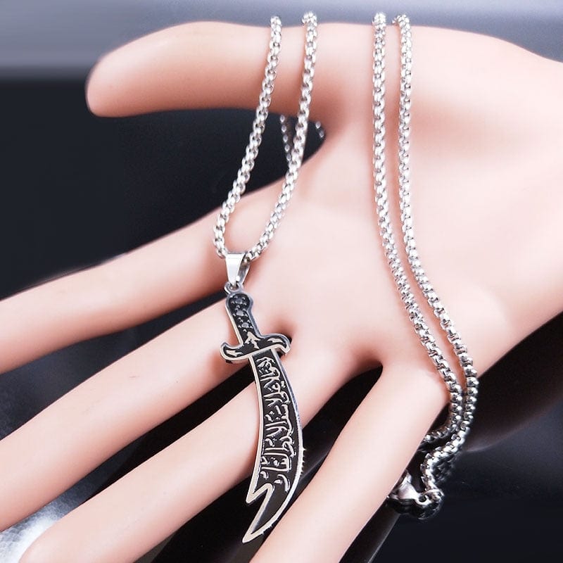 VVS Jewelry hip hop jewelry Islamic Imam Ali Sword Stainless Steel Necklace