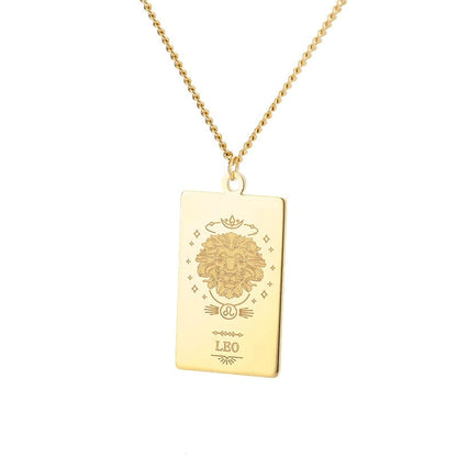 VVS Jewelry hip hop jewelry Leo / 18 Inches Zodiac Sign Pendant Chain