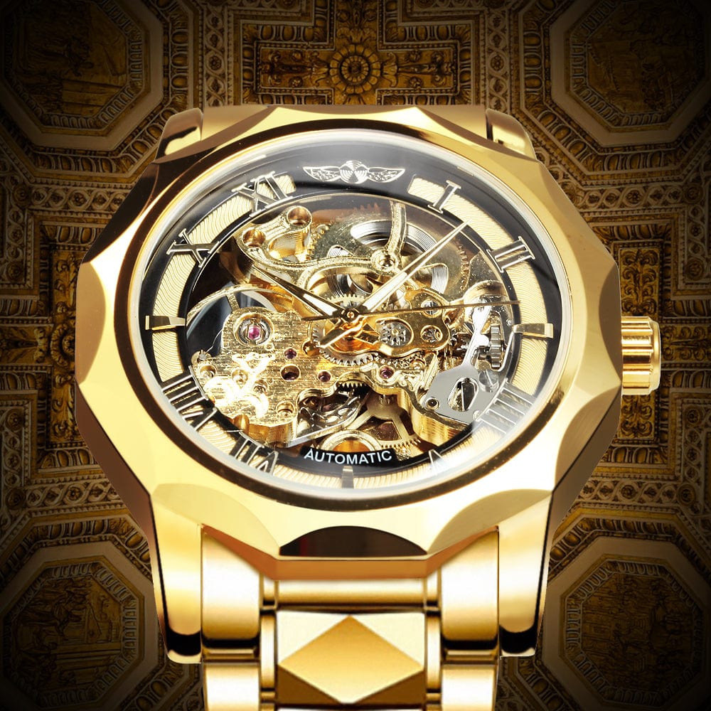 VVS Jewelry hip hop jewelry Lux Dodecagon Skeleton Automatic Mechanical Watch