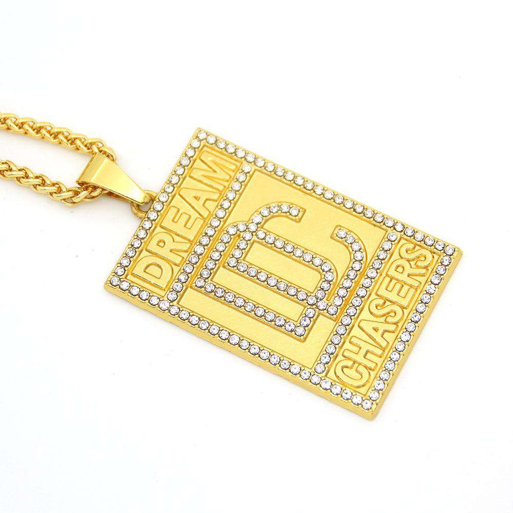 VVS Jewelry hip hop jewelry Meek Mill Dream Chasers 14k Gold Plated Pendant Necklace