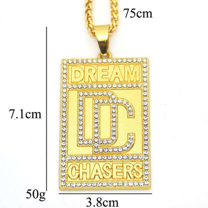 VVS Jewelry hip hop jewelry Meek Mill Dream Chasers 14k Gold Plated Pendant Necklace