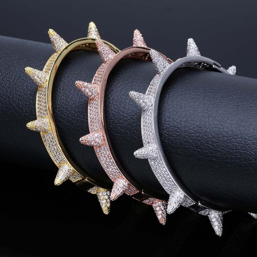 VVS Jewelry hip hop jewelry Micro pave Spike Bangle Bracelet