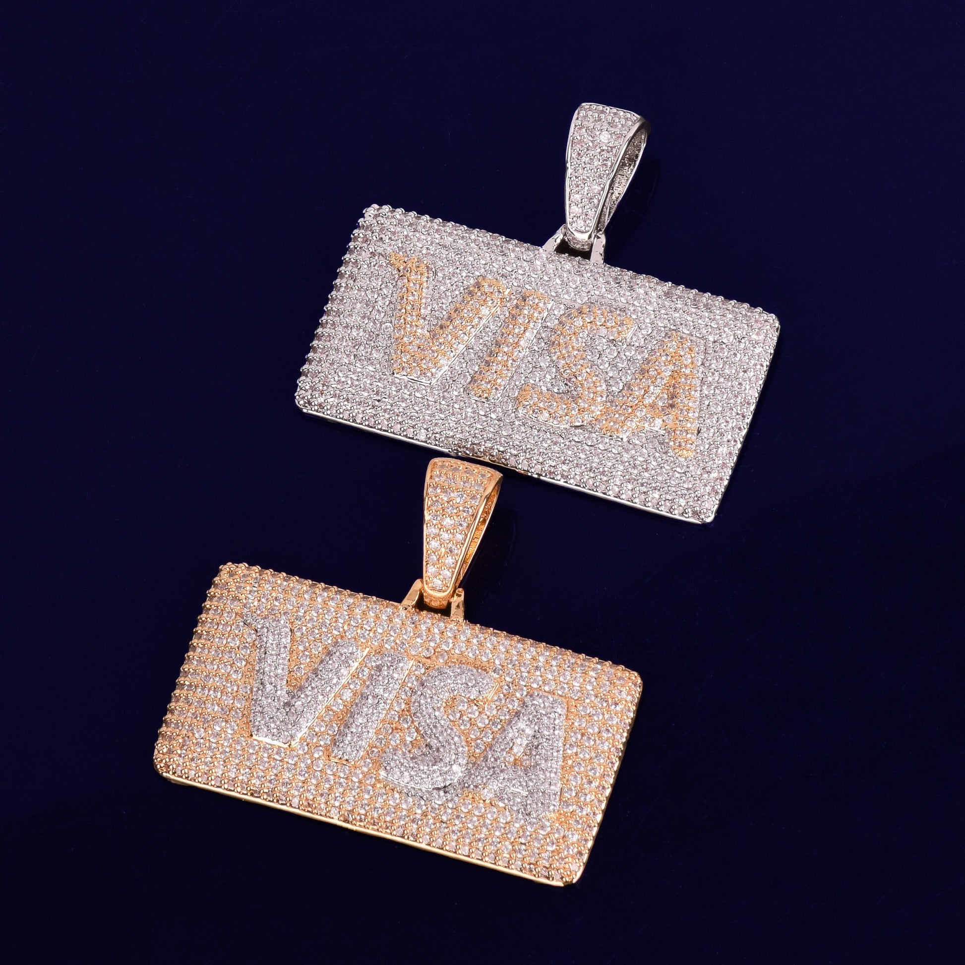 VVS Jewelry hip hop jewelry Micropave VISA Card Tag Chain