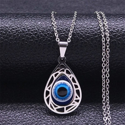 VVS Jewelry hip hop jewelry necklaces C - Silver Greek Eye Necklace