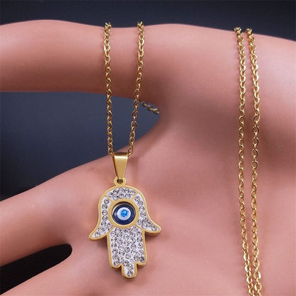 VVS Jewelry hip hop jewelry necklaces Greek Eye Necklace