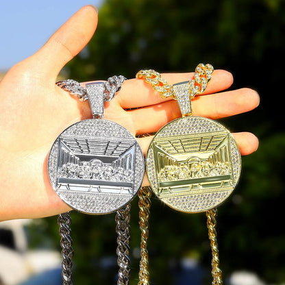 VVS Jewelry hip hop jewelry necklaces Iced Out Last Supper Pendant Cuban Necklace