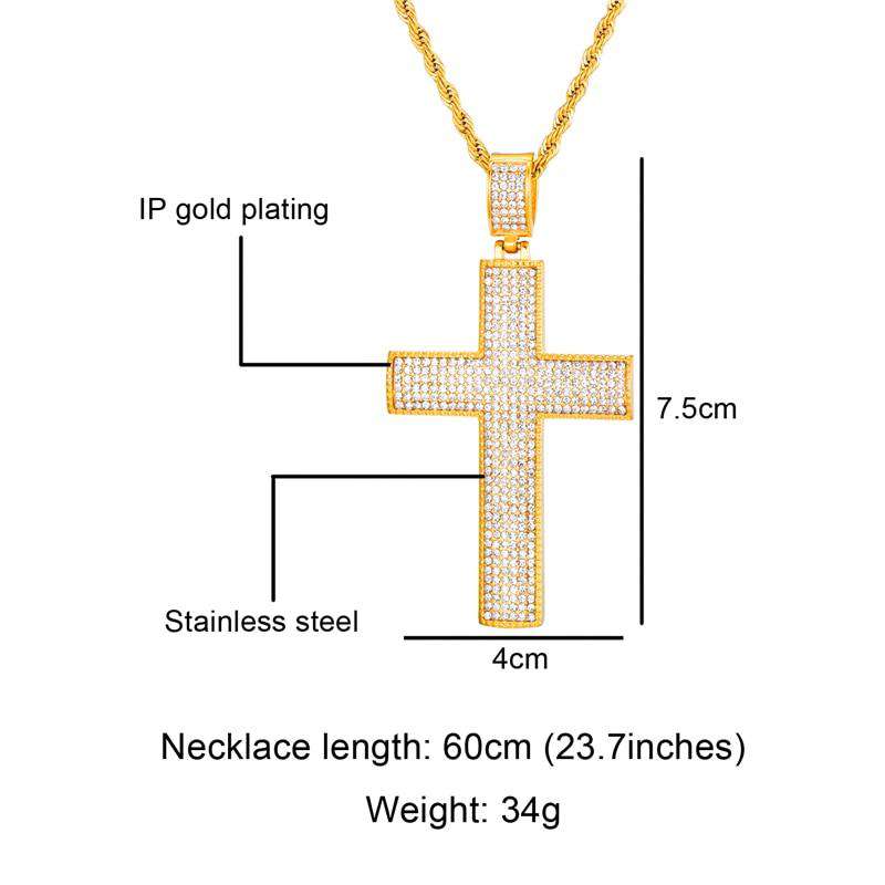 VVS Jewelry hip hop jewelry Pendants With Chains VVS Cross Pendant