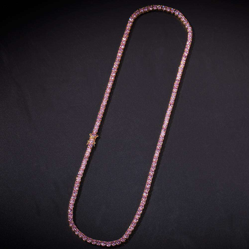 VVS Jewelry hip hop jewelry Pink Tennis Choker