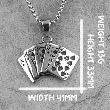 VVS Jewelry hip hop jewelry Poker Card Pendant Necklace