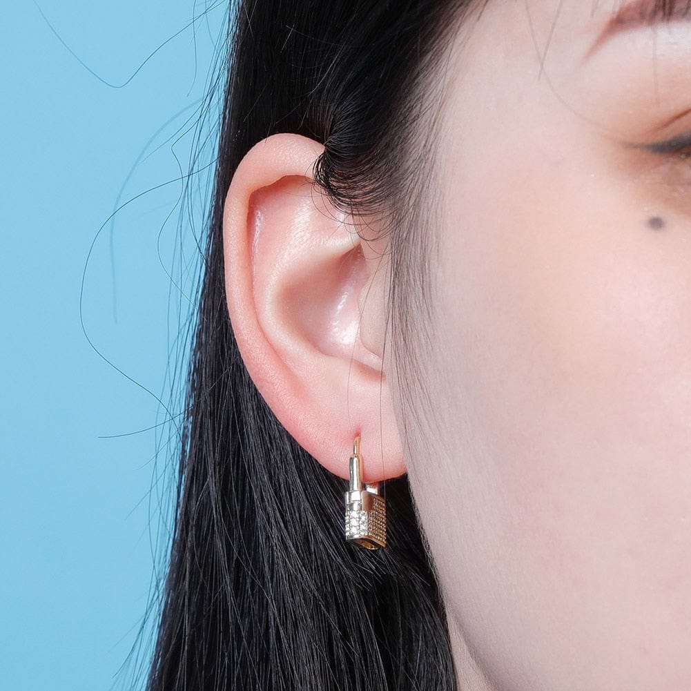 VVS Jewelry hip hop jewelry Premium Icey Lock Earrings