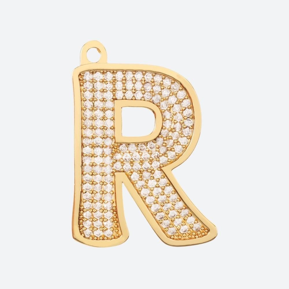 VVS Jewelry hip hop jewelry R Initial Dog Pendant