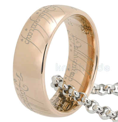 VVS Jewelry hip hop jewelry Rings LOTR One Ring Gold Plated Tungsten Carbide Ring Replica