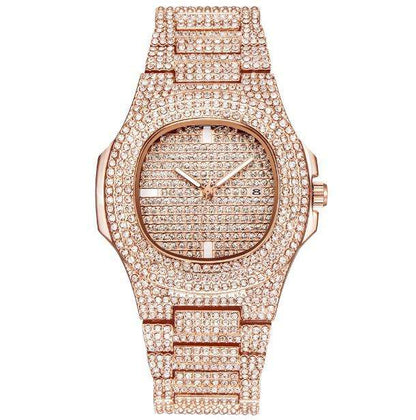 VVS Jewelry hip hop jewelry Rose Gold OG Bust Down Watch