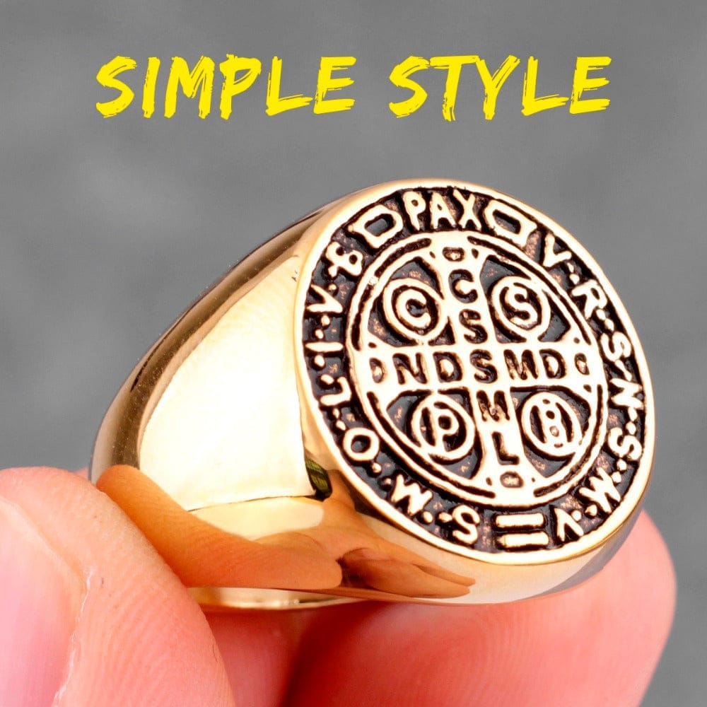 VVS Jewelry hip hop jewelry Saint Benedict Cspb Cross Ring